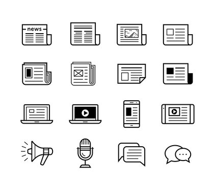 Media icons set - Simplus series