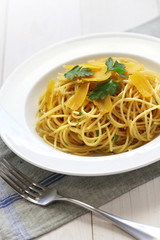 spaghetti with bottarga, italian cuisine