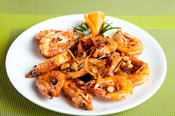 Gamberi piccanti saltati