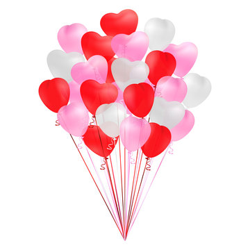 Heart shaped balloons.
