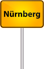 Deutsche Ortstafel mit Text Bezeichung Nürnberg Vektor Illustration