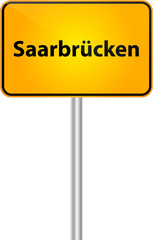 Deutsche Ortstafel mit Text Bezeichung Saarbrücken Vektor Illustration