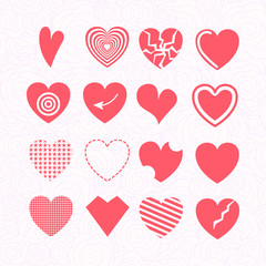 Heart illustrations set
