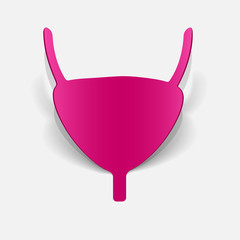 Paper clipped sticker: BLADDER