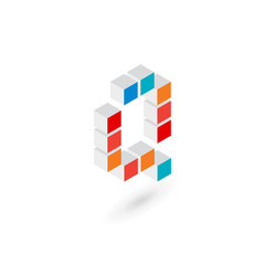 3d cube letter Q logo icon design template elements