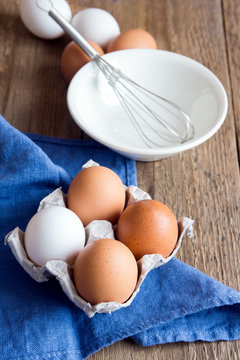 Raw organic eggs