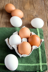 Raw organic eggs