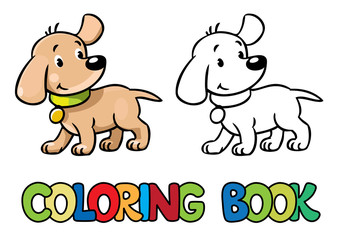 Funny puppy. Coloring book