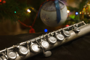 Old flute near a New Year tree © Demian