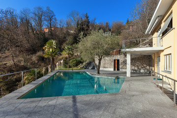 modern building with pool