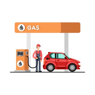 Gas station. Energy. Fuel petrol station. Vector illustration.