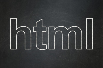Obraz premium Programming concept: Html on chalkboard background