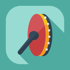 Flat modern design with shadow icons tambourine