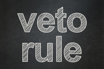 Politics concept: Veto Rule on chalkboard background