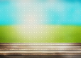 dots lanscape wood background