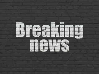 Fototapeta premium News concept: Breaking News on wall background
