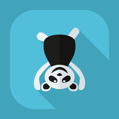 Flat modern design with shadow icons panda athlete
