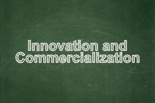 Science concept: Innovation And Commercialization on chalkboard background