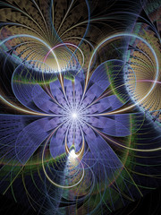 Abstract computer-generated image striped flower