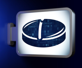 Health concept: Pill on billboard background