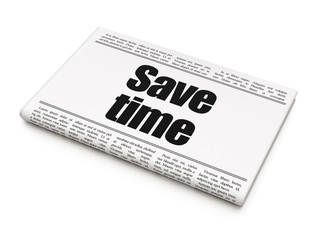 Time concept: newspaper headline Save Time