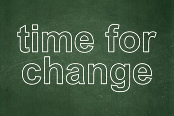 Time concept: Time for Change on chalkboard background