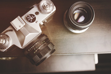 old camera and lens
