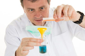 Male researcher carrying out scientific research in a lab