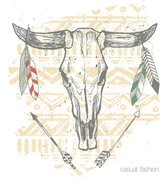 Bull skull print