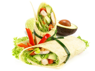 Wrap mit Avocado und Hähnchenbrust