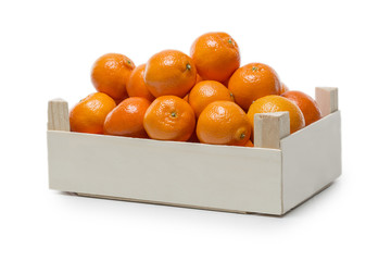 Clementines in a small wooden Box