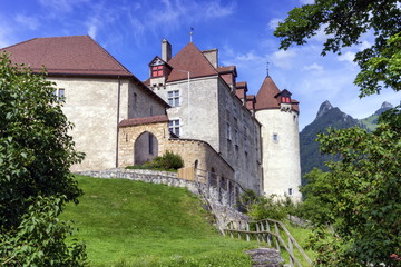 Fototapeta na wymiar Castle of Gruyeres, Fribourg, Switzerland