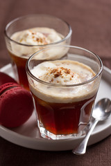 Affogato coffee with ice cream