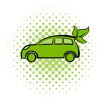 Eco Car Comics Icon