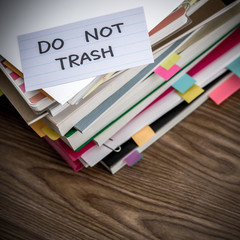 Do Not Trash; The Pile of Business Documents on the Desk
