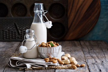 Almond nut vegan milk