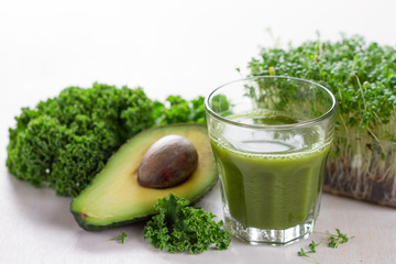 Fresh green juice for detox - Powered by Adobe