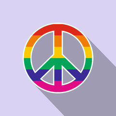 Peace symbol rainbow flat icon