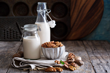 Pecan nut vegan milk
