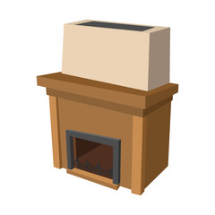 Fireplace cartoon icon