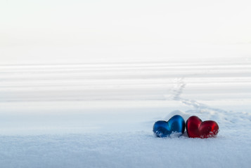 Two hearts in the snow