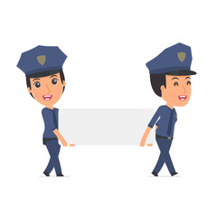 Funny Character Constabulary holds and interacts with blank form
