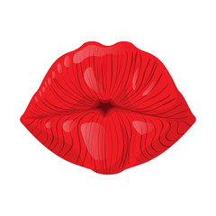 Red lips cartoon icon 