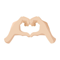 Hands forming a heart cartoon icon