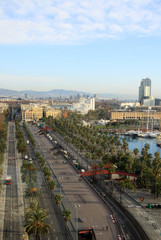 Obraz premium BARCELONA, CATALONIA, SPAIN - DECEMBER 12, 2011: View of Port Vell in Barcelona, Spain