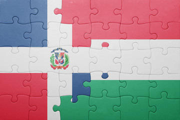 puzzle with the national flag of azerbaijan and hungary