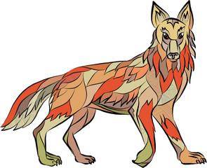 Coyote Side Isolated Drawing