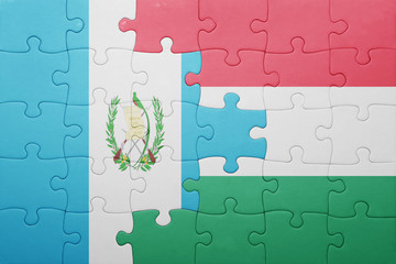 puzzle with the national flag of azerbaijan and hungary