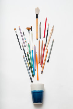 Artists tools on white