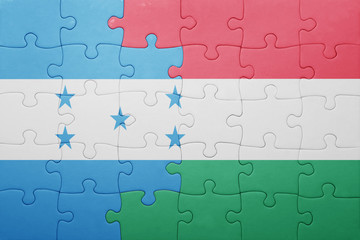 puzzle with the national flag of azerbaijan and hungary